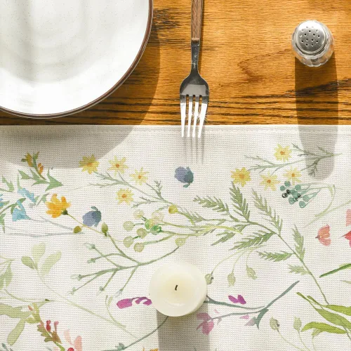 Miniatura 7 de Artoid Mode Camino de mesa de primavera con flores silvestres, decoración de mesa de comedor de cocina floral de verano de temporada para decoración