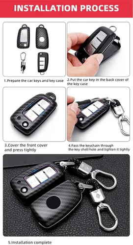 Miniatura 8 de ontto Funda para Llave de Automóvil Flip con Botón de Nissan, Carcasa de Llave de ABS para Rogue Rogue Select Blanco