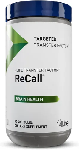 4Life Transfer Factor ReCall - Con Ginkgo Biloba, Bacopa Monnieri, Huperzia Serrata, bálsamo de limón, magnesio para memoria y claridad cognitiva -