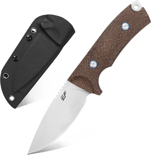 Miniatura 9 de Eafengrow EF133 Cuchillo de hoja fija DC53 Hoja de acero Micarta Mango Full Tang Compact Tough EDC Herramientas Cuchillos para Trabajar Camping Verde