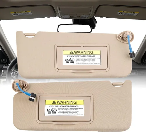 Miniatura 8 de Dasbecan Parasol para el lado izquierdo del conductor beige con luz compatible con Honda Accord 2008-2017, reemplaza # 83280-TA5-A51ZA