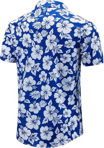 Miniatura 3 de EUOW - Camisas hawaianas para hombre de manga corta con botones, estampadas para la playa y el verano
