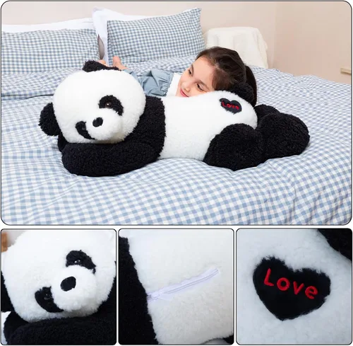 Miniatura 4 de Somao Juguete de peluche de oso panda gigante, lindo panda grande, almohada suave para abrazar para niños, novia, cojín para dormir, regalo