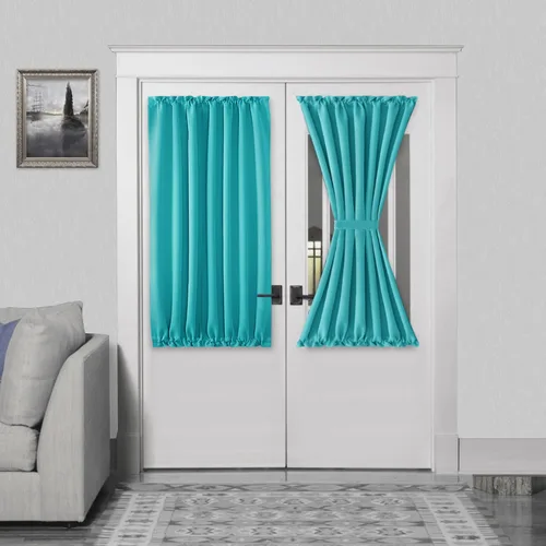 Miniatura 143 de DWCN Cortinas para puerta francesa: cortina térmica con bolsillo para barra para puertas con ventana de vidrio, puertas de cocina y patio