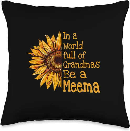 Unique Christmas Birthday Mother's Day Gifts Shop In A World Meema Yiddish Grandma - Almohada de 16 x 16 pulgadas, multicolor