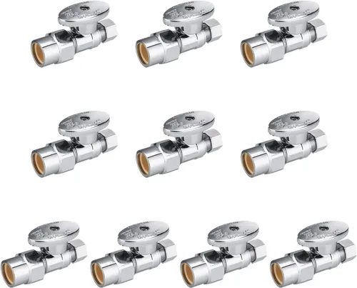 Miniatura 8 de Paquete de 10 válvulas de apagado EFIELD de ángulo de giro de 1/4 de 3/8 pulgadas de diámetro exterior de compresión x conexión de tubería de CPVC