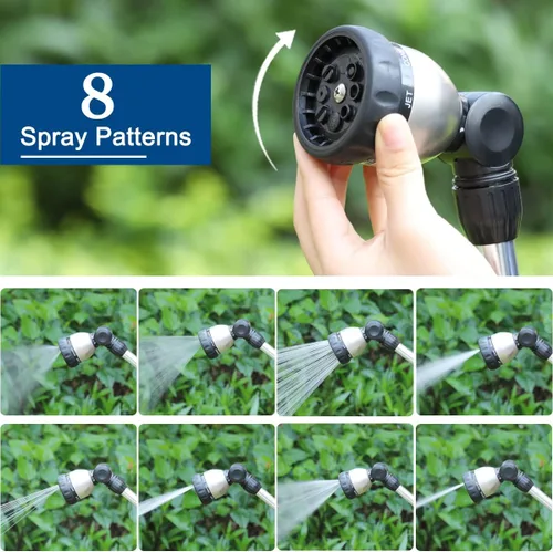 Miniatura 4 de FANHAO Herramientas de jardinería resistentes de 3 piezas + varita de manguera de jardín con control de pulgar