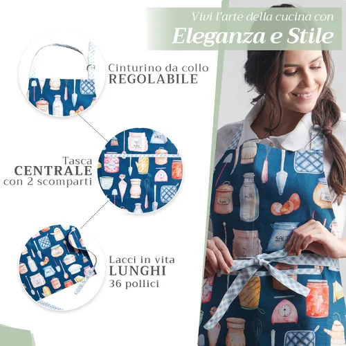 Miniatura 5 de Maison d' Hermine 100% Cotton Apron for women with Pocket Kitchen Chef Apron for Men Cooking Spring Summer 019 - Vamos a hornear