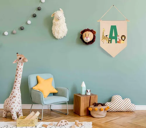 Miniatura 4 de Bandera personalizada de animales del bosque, regalos para bebé, niño, niña, recién nacido, banderín de safari de selva, letrero de pared, regalos