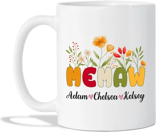 Miniatura 10 de Taza de café con texto en inglés "Best Memaw Ever", taza de cerámica personalizada con memaw única, taza de cerámica con la frase "Best Memaw Ever