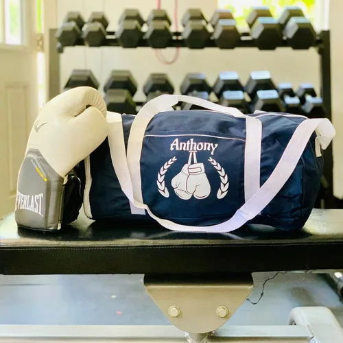 Miniatura 2 de Bolsa de lona personalizada para deportegimnasio, boxeo, fútbol, gimnasia, danza, béisbol, fútbol, baloncesto, artes marciales, Negro -, Boxeo