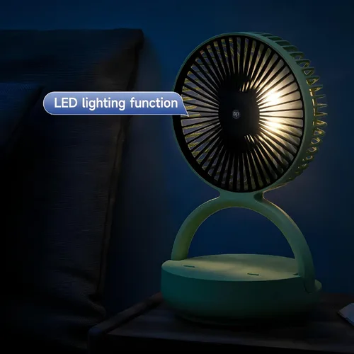 Miniatura 4 de OGZ Ventilador portátil inalámbrico para viajes con temporizador remoto, ventilador de escritorio pequeño de 7 pulgadas con luz nocturna LED
