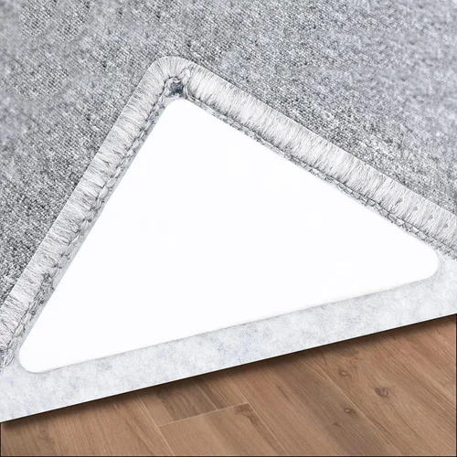 12 cintas adhesivas para alfombra, de doble cara, lavable, extraíble, para evitar que se encresquen, mantiene la alfombra en su lugar, Blanco