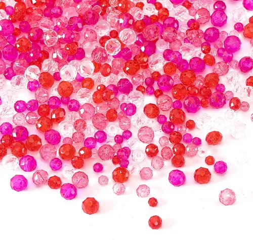 Miniatura 8 de Cuentas de cristal de Navidad, 1000 cuentas AB para la fabricación de joyas, cuentas de cristal de vidrio rojo, verde y blanco para pulseras