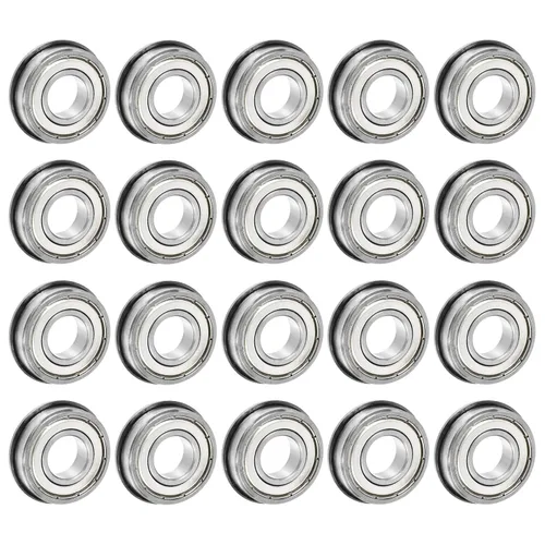 Miniatura 7 de uxcell Rodamiento de bolas con brida FR156ZZ, 20 rodamientos de brida ABEC1 de doble blindaje de acero cromado de 3/16" x 5/16" x 1/8