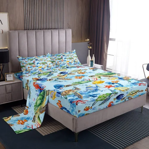 Miniatura 27 de Juego de sábanas de Navidad para niños, 3 piezas, tamaño individual, juego de ropa de cama con estampado de alce dorado y árboles de regalo