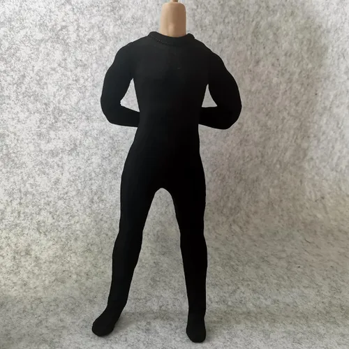 Miniatura 5 de Ropa de figura masculina a escala 1/6, overol de manga larga, overol de tela para figura de acción de 12 pulgadas, ropa de muñeca (negro)