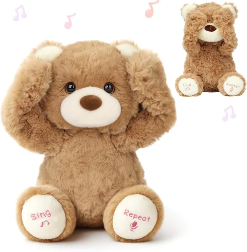 Miniatura 12 de Hopearl Peek A Boo Cow interactivo repite lo que dices, diario de peluche, juguete musical que canta y habla, adorable regalo eléctrico para niños