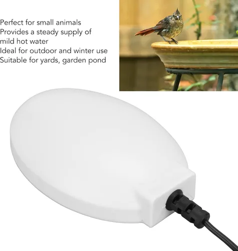Miniatura 4 de Zunate Calentador de baño para pájaros actualizado 2022 para exteriores, descongelador de baño de pájaros con control termostático, calentador