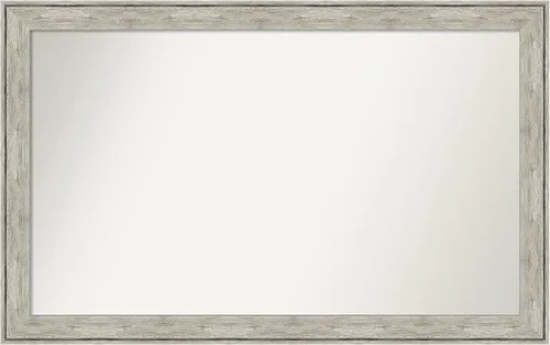 Miniatura 109 de Amanti Art Espejo de baño plateado para sobre fregadero, 28 x 47 pulgadas, espejo rectangular de plata imperial, marco de madera tradicional de gran
