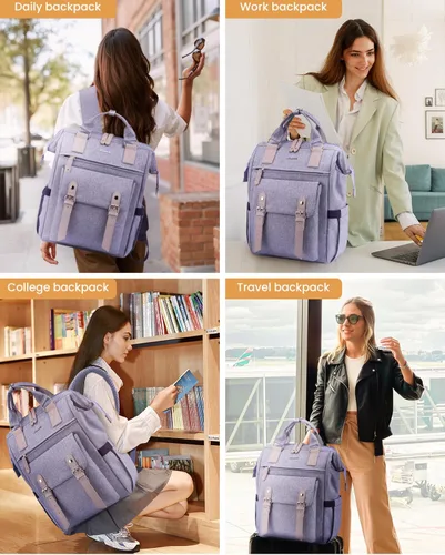 Miniatura 9 de Mochila para portátil para mujeres y hombres, mochila de viaje, mochila para estudiantes y trabajo, mochila para la universidad y la escuela