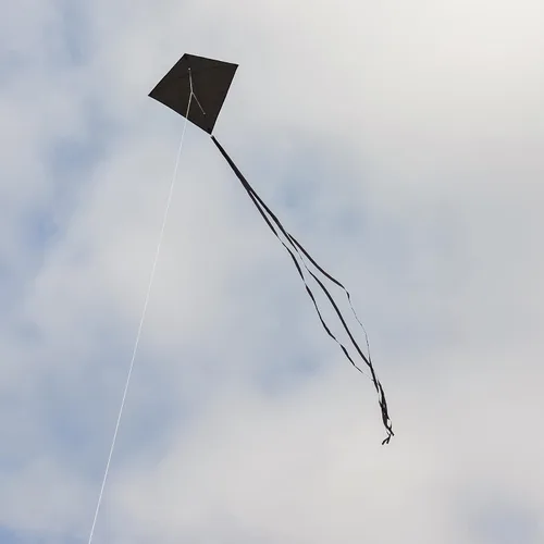 Miniatura 2 de In the Breeze Cometa de diamante de color sólido, 30 pulgadas Negro