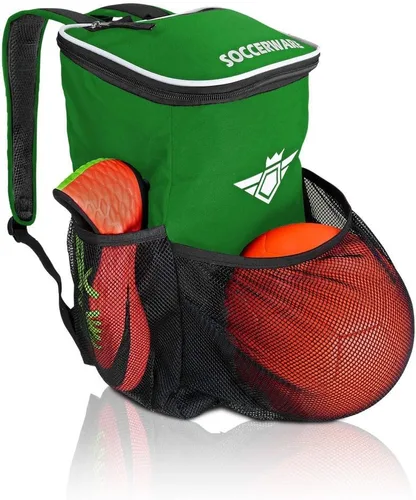 Miniatura 14 de Mochila de fútbol con compartimento para pelotas - Para niños y niñas La bolsa se adapta a todos los equipos de fútbol y equipo de gimnasio (negro)