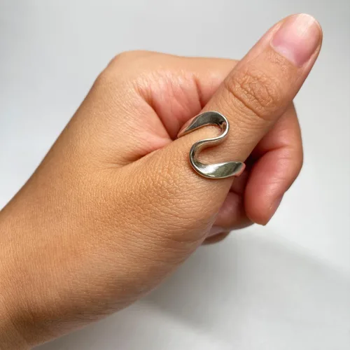 Miniatura 30 de Anillos de banda ancha de plata de ley 925 vintage hechos a mano para mujeres/hombres, anillo ajustable para el pulgar