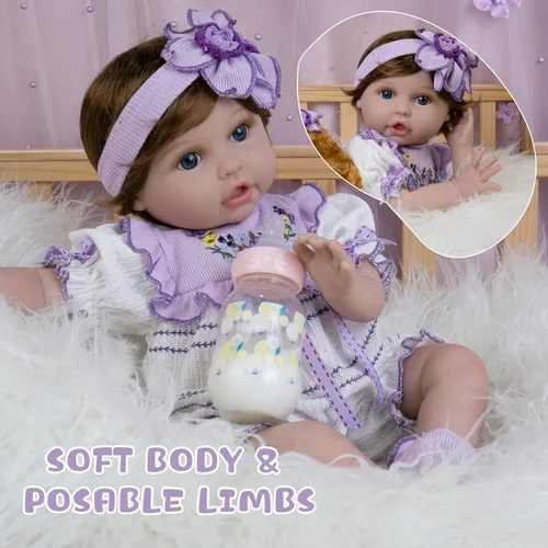 Miniatura 8 de Milidool Muñecas de bebé Reborn realistas de 22 pulgadas, muñecas de bebé recién nacidas de aspecto real con accesorios completos, perfectas