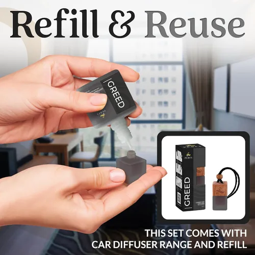 Miniatura 7 de Set de regalo Creed con botella de recarga Fragancias para coche inspiradas en perfumes Fuerte ambientador de coche con tecnología eliminadora