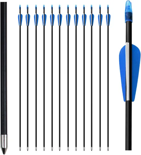 Flechas de tiro con arco de 28 pulgadas, flechas de práctica para arco recurvo de fibra de vidrio, flechas de entrenamiento para niños, jóvenes y
