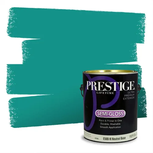 Miniatura 968 de Pintura Exterior + imprimación PRESTIGE, todo-en-uno, 1 galón, acabado mate, color comparable al Valspar* Royal Gray* VS151-Gris real
