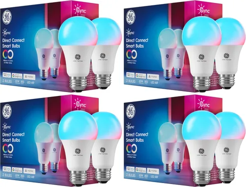 Miniatura 5 de Bombilla LED Cync GE A19 de conexión directa, luz inteligente que cambia de color, compatible con Matter, compatible con Alexa y Google Home