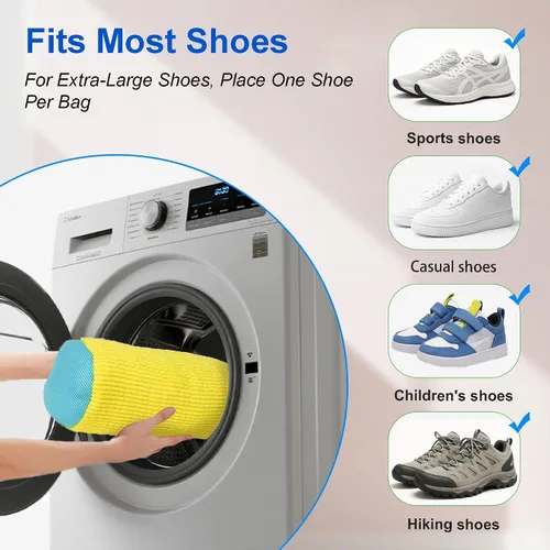 Miniatura 5 de Bolsa para lavadora de zapatos, paquete de 2 bolsas reutilizables para zapatos de lavandería con cremallera para tenis y zapatos de tenis, limpieza