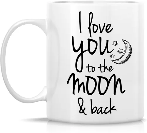 Miniatura 2 de Retreez Taza divertida – I Love You to The Moon & Back - Tazas de café de cerámica de 11 onzas – Divertido, sarcasmo, sarcástico, motivacional