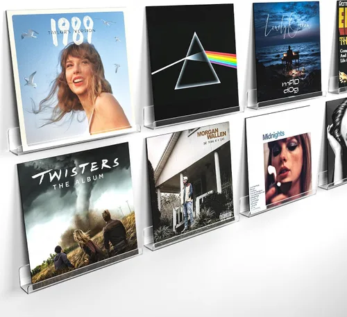 Miniatura 12 de Laurensory Estante para Discos de Vinilo de Montaje en Pared, Soporte Expositor de Álbumes de Acrílico Transparente de 12 Pulgadas, Estantes