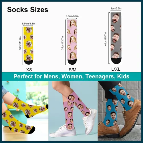 Miniatura 5 de Juantao Calcetines de cara personalizados con foto calcetines divertidos personalizados regalo divertido para hombres y mujeres