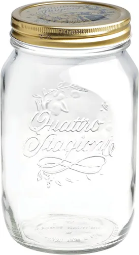 Miniatura 4 de Bormioli Rocco Quattro Stagioni Frasco Mason Transparente Hermético, 8.5 Oz. Hecho de Vidrio Duradero Apto para Alimentos, Fabricado en Italia.