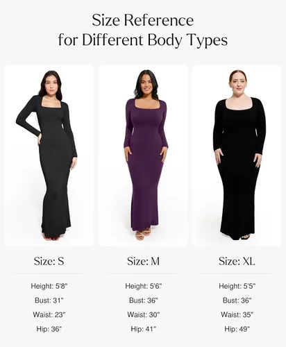 Miniatura 5 de Popilush - Vestido moldeador de manga larga para mujer, vestido de control de abdomen para otoño, con brasier integrado