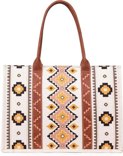 Miniatura 5 de Wrangler Aztec Tote Bag for Women Boho Shoulder Purses and Handbags
