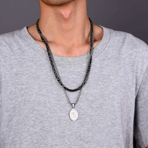 Miniatura 3 de Prosteel. - Collar con dije y cadena de San Miguel Arcángel, joyería religiosa católica.