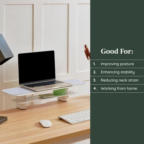 Miniatura 4 de Branch Soporte para monitor, elegante y duradero, soporte de acero con recubrimiento en polvo con forro de fieltro suave, pequeño elevador