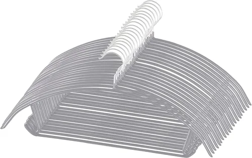 Paquete de 20 perchas de metal con revestimiento de PVC de alta calidad, resistentes, antideslizantes, delgadas, perchas para camisetas de traje,