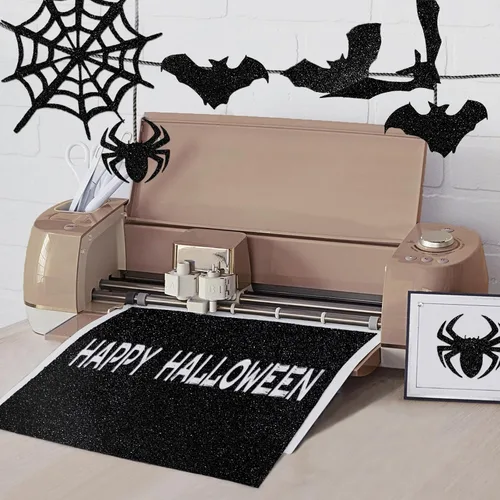 Miniatura 7 de Cartulina negra con purpurina de doble cara 12x12 - Goefun 24 hojas 280GSM/100LB de papel de cartulina negra para Halloween, Cricut, manualidades
