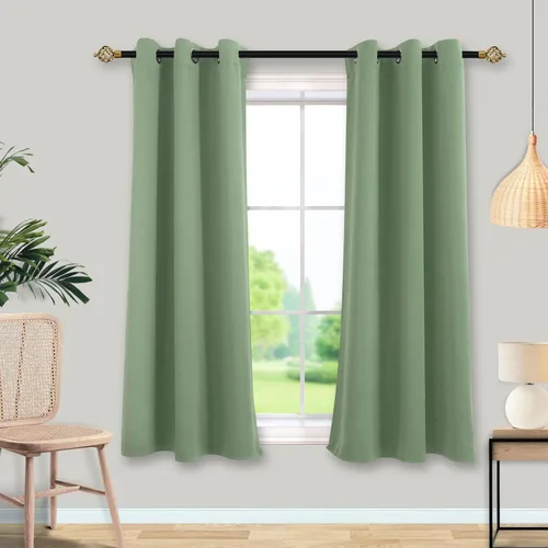 Miniatura 109 de Mrs.Naturall Cortinas Azul Real para Dormitorio, Cortinas Opacas Cortas Medianas Azul Cobalto para Cocina Decoración de Habitación de Adolescentes