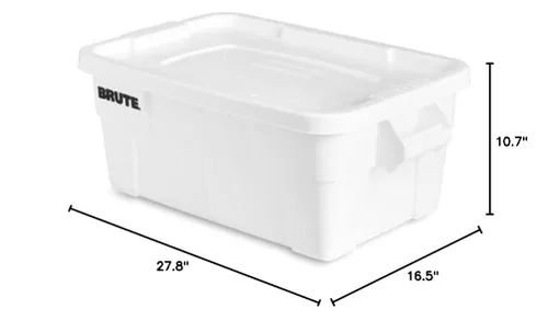 Miniatura 9 de Baúl con tapa Rubbermaid Commercial fg9s3100gray Brute, capacidad de 20 galones, 27-7/8 pulgadas, longitud x 17-3/8 pulgadas, ancho x 15-1/8 Gris