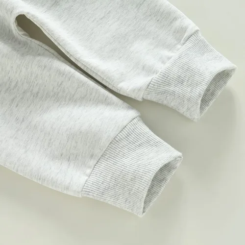 Miniatura 118 de Conjunto de 2 piezas de sudadera de manga larga con cuello redondo y pantalones casuales para bebés y niños pequeños