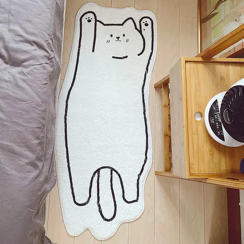 Miniatura 5 de Alfombra de baño con diseño de gatos, absorbente, antideslizante, súper suave, de dibujos animados, para niños, sala de juegos, dormitorio, lavable