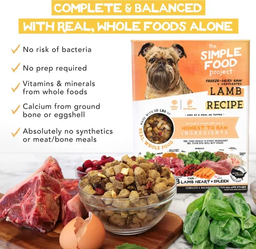 Miniatura 10 de Simple Food Project The Freeze Dried Raw Dog Food Topper con ingredientes orgánicos de grado humano