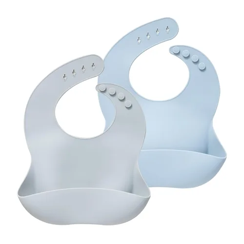 Miniatura 15 de Moonkie Juego de 2 baberos de silicona para bebés, sin BPA, impermeables, para comer, baberos de silicona suaves y ajustables para bebés de 6 a 12
